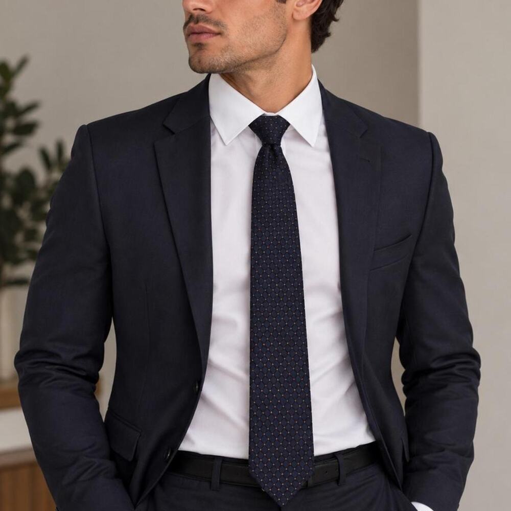 Canalejas navy blue tie with